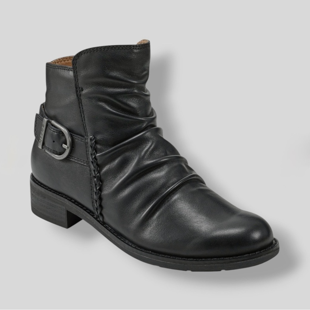 Earth Black Ankle Booties with Buckle Detail Size 6 - Picture 1 of 12